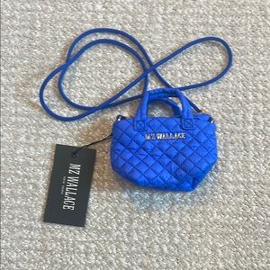 MZ Wallace Blue Quilted Women's Mini Card bag
